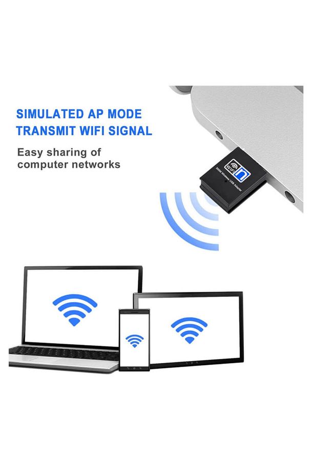 300Mbps Wireless Usb Wifi Adaptör Dongle Network Lan Aparatı - 6