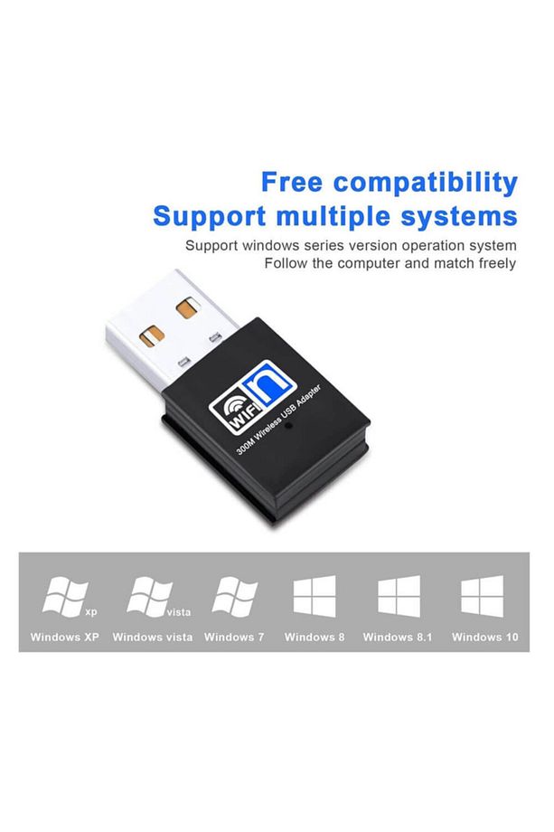 300Mbps Wireless Usb Wifi Adaptör Dongle Network Lan Aparatı - 8