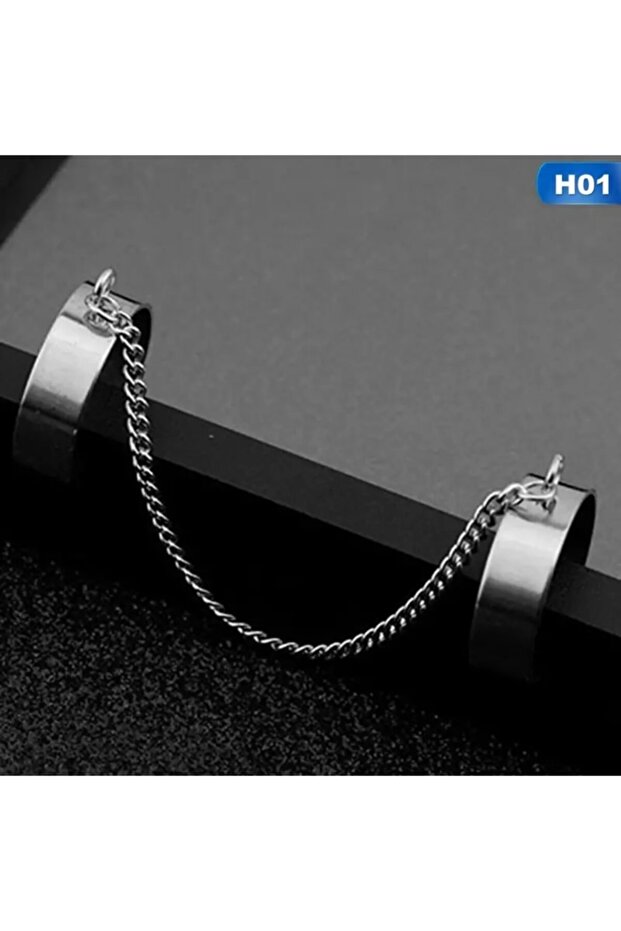 حلقة رفيعة مزدوجة قابلة للتعديل مع سلسلة Gothic Punk - 1