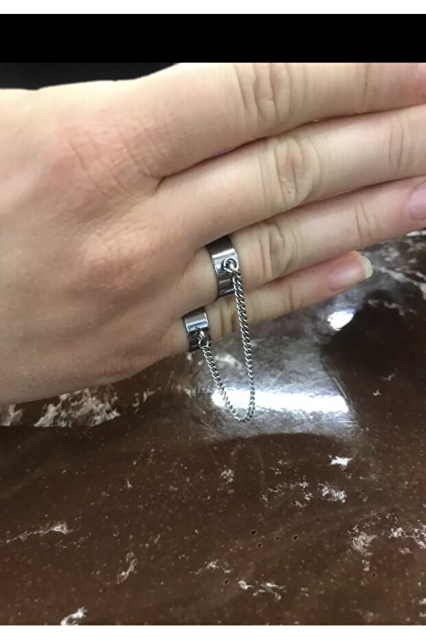 حلقة رفيعة مزدوجة قابلة للتعديل مع سلسلة Gothic Punk - 4