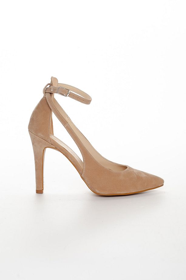 Kadın Stiletto Yüksek Topuk Ten Süet - 3