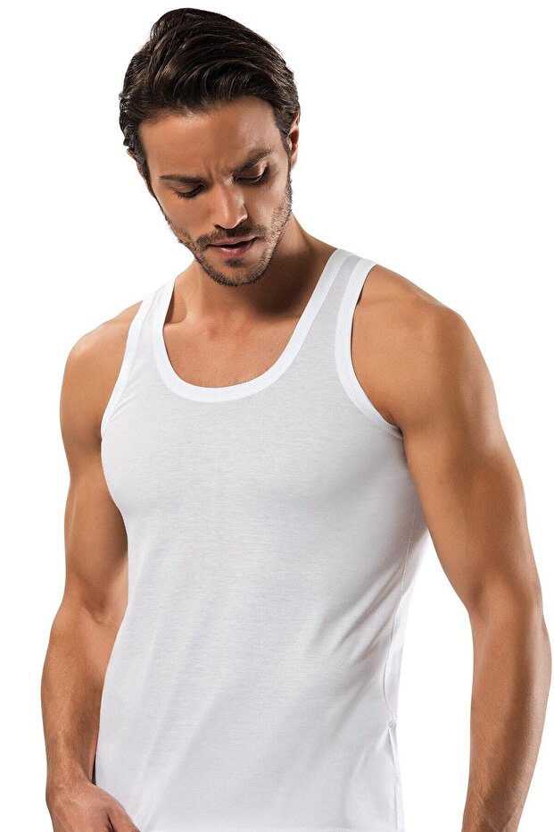 Men's White Micro Modal Undershirt Original D4000 - 1