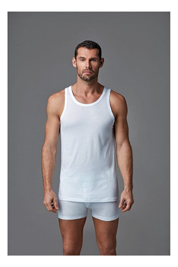 Men's White Micro Modal Undershirt Original D4000 - 2