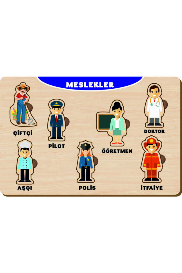 Ahşap Bul Tak Eğitici 2 Adet Yapboz Puzzle Seti - 3