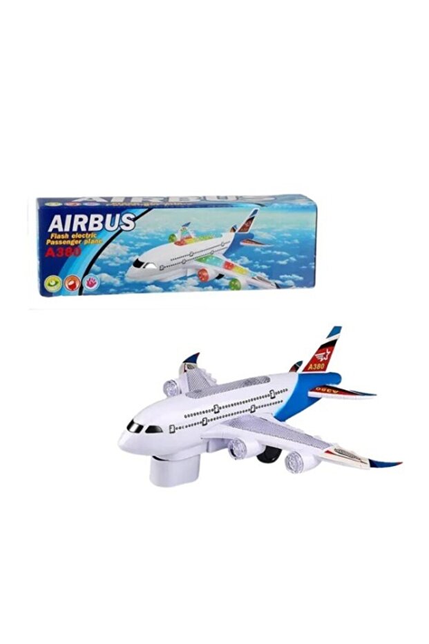 Oyuncak Uçak Airbus A380 Sesli Işıklı Hareketli Pilli Oyuncak Uçak - 1