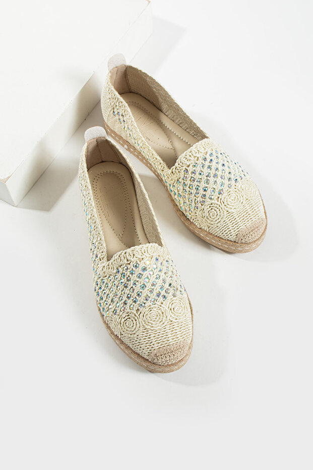Women's Espadrille Casual Stoned Comfortable Shoes