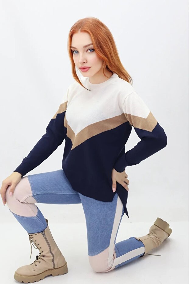 سترة ذات ياقة أمامية على شكل حرف V - 4