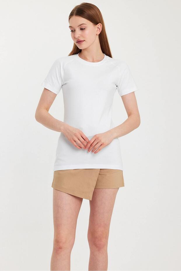 Comfortable Molded Cotton Basic T-Shirt - 4