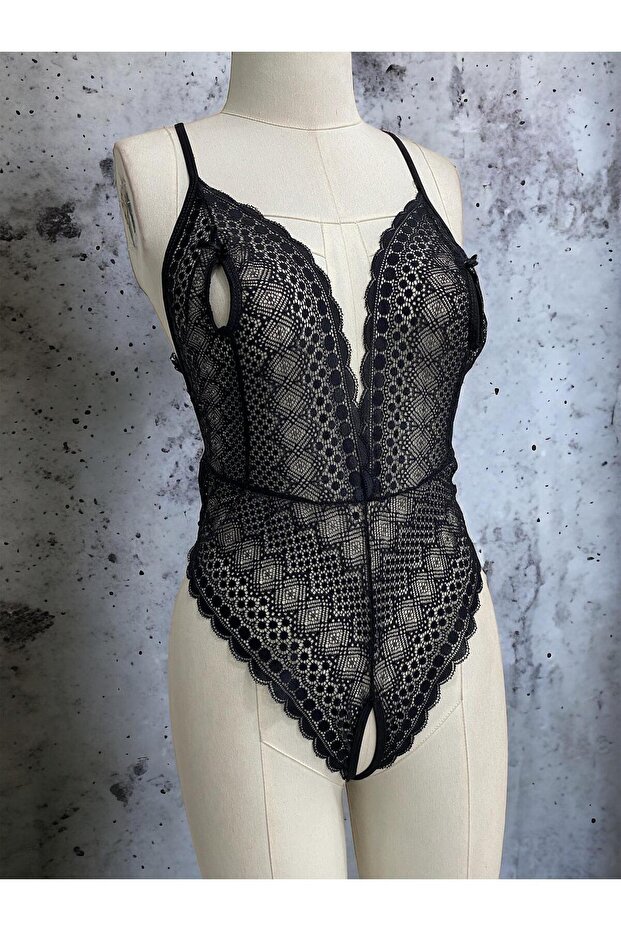 Dámské krajkové efektní speciální zóny otevřené Babydoll - 6