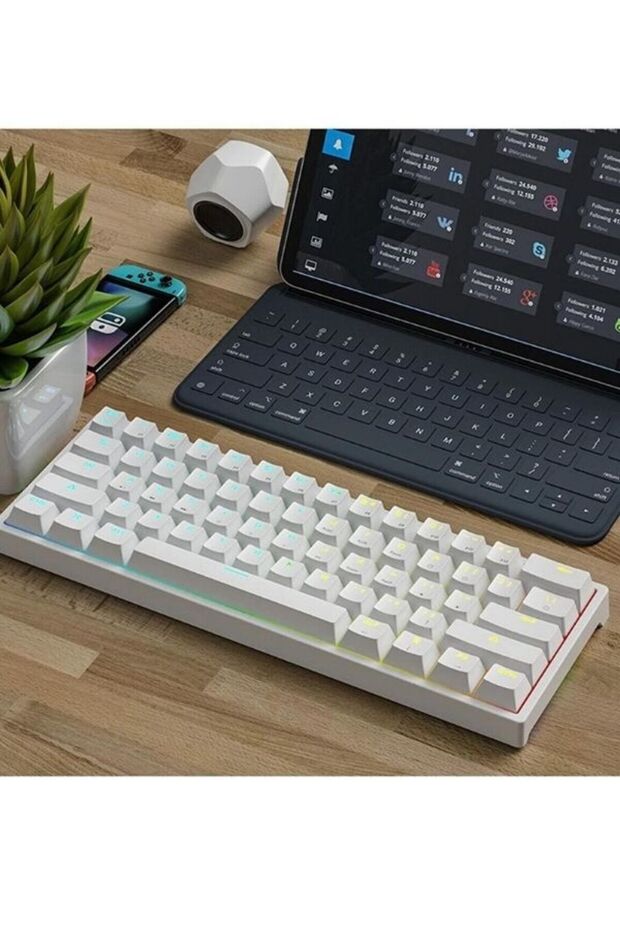 K620 Rgb 61 Tuş Kırmızı Switch Type-c Kablolu Mekanik Klavye-hot Swap - 3