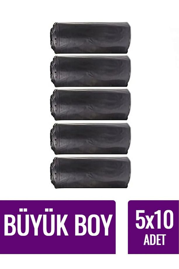 5 Rulo Çöp Torbası Büyük Boy 10’lu Kalın 65x80 Büyük Çöp Poşeti - 2