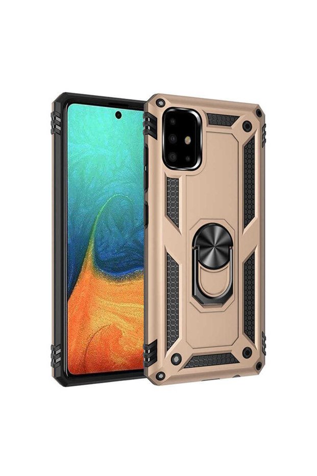 Samsung Galaxy A71 Compatible Case Dual Layer Polycarbonate Protection and Magnetic Holder Stand Ring