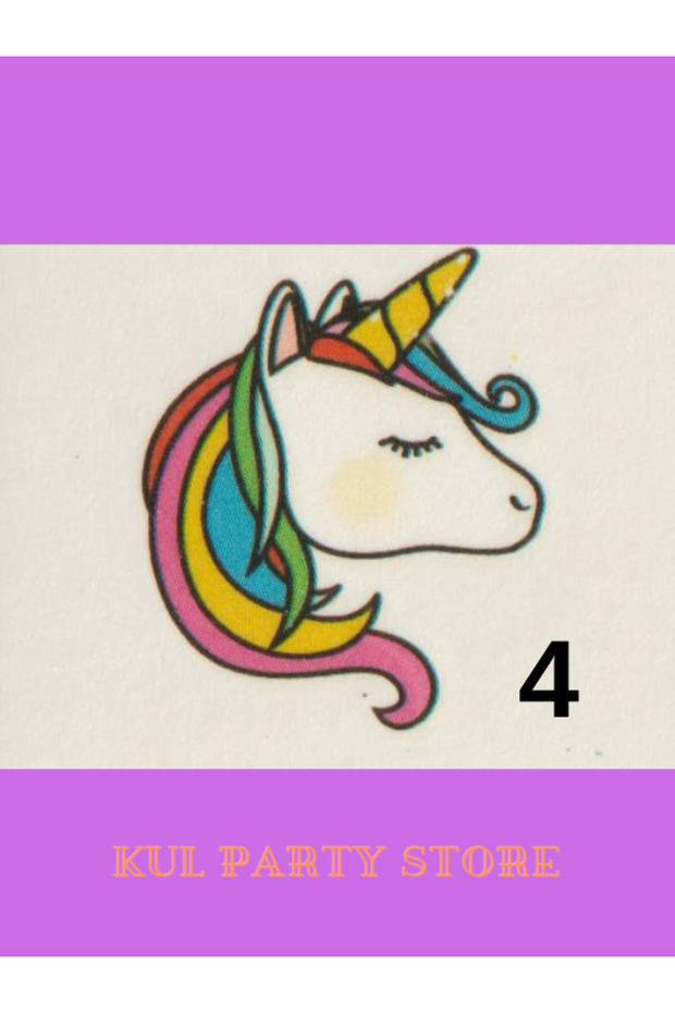 Unicorn Rainbow Geçici Çocuk Dövme Unicorn Renkli Çocuk Dövmesi - 5