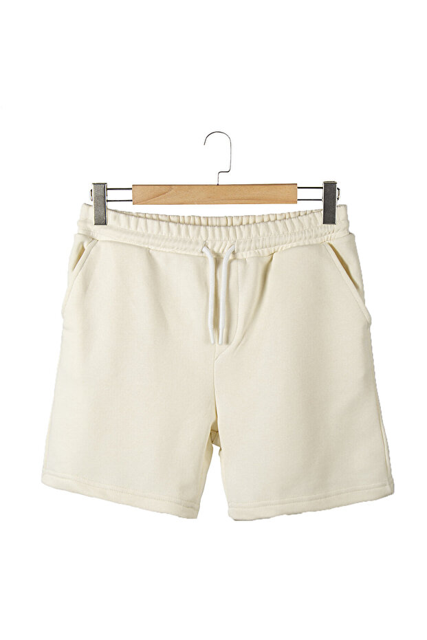 Erkek Ekru Basic Regular Fit Şort & Bermuda - 1
