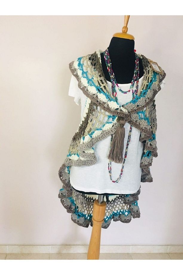 El Örgüsü Boho Tasarım Galaxy Kışlık Kombin Yelek - 8