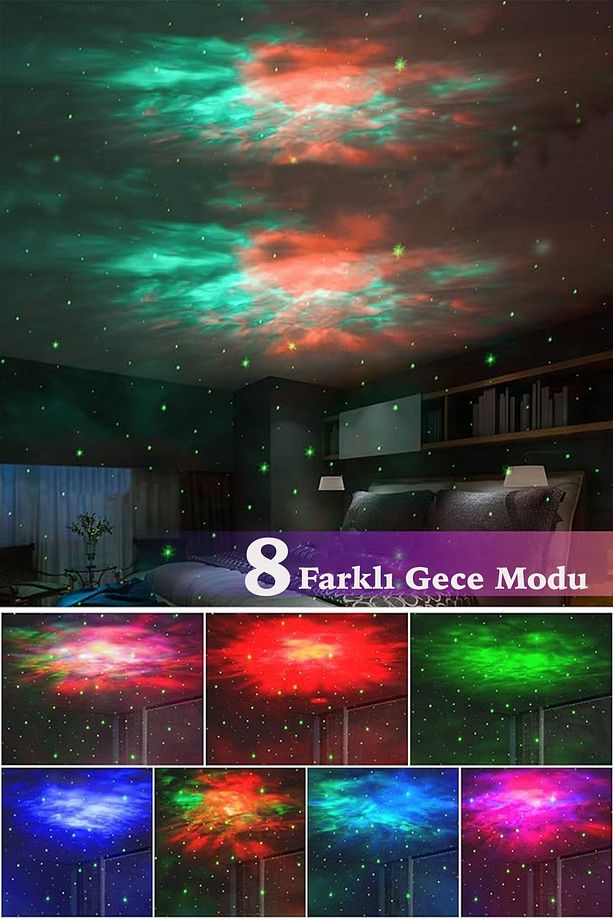 Galaksi Gece Lambası Astronot Yıldızlı Çocuk Çalışma Masa Lambası Prize Takılan Gece Lambası Lamp - 6