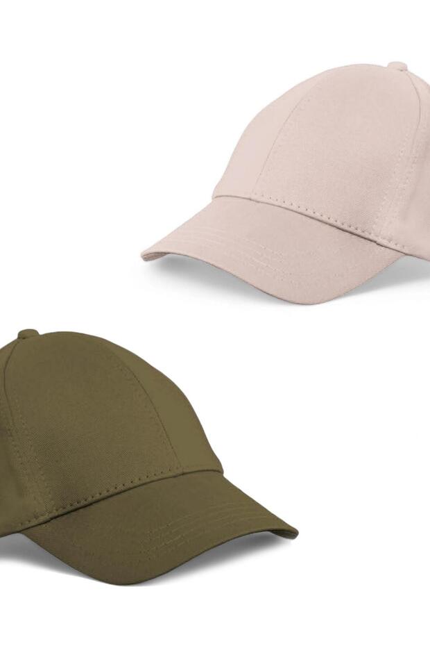 Unisex Khaki and Stone Color 2-Piece Baseball Hat Set