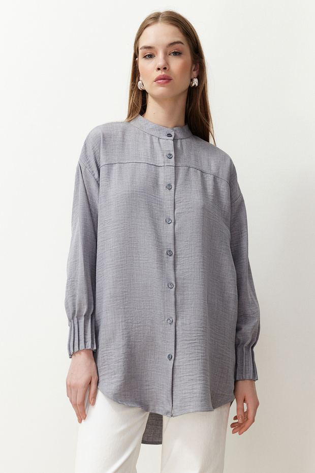 Túlméretes szürke len Aerobin ing - TCTSS24TG00065 - 4