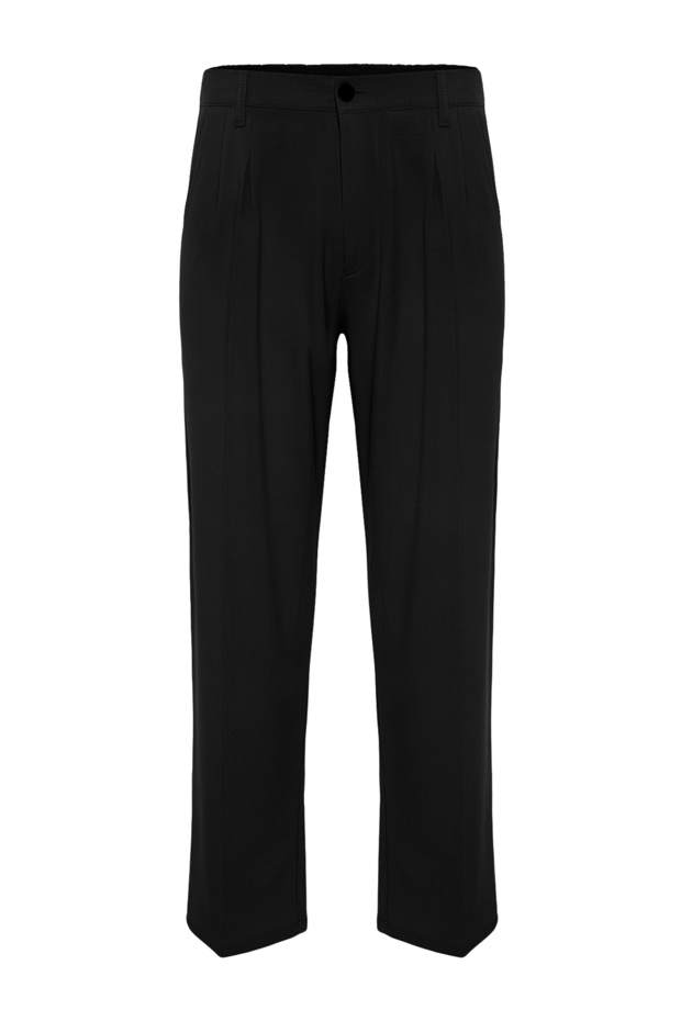 Siyah Pileli Klasik Baggy Fit Kumaş Pantolon TMNSS24PL00024 - 9