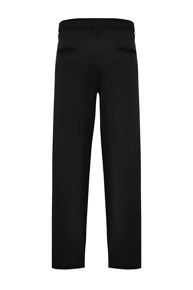 Siyah Pileli Klasik Baggy Fit Kumaş Pantolon TMNSS24PL00024 - 10