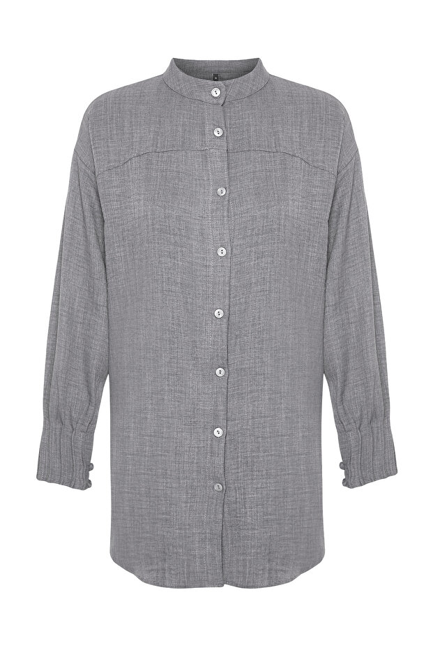 Túlméretes szürke len Aerobin ing - TCTSS24TG00065 - 8