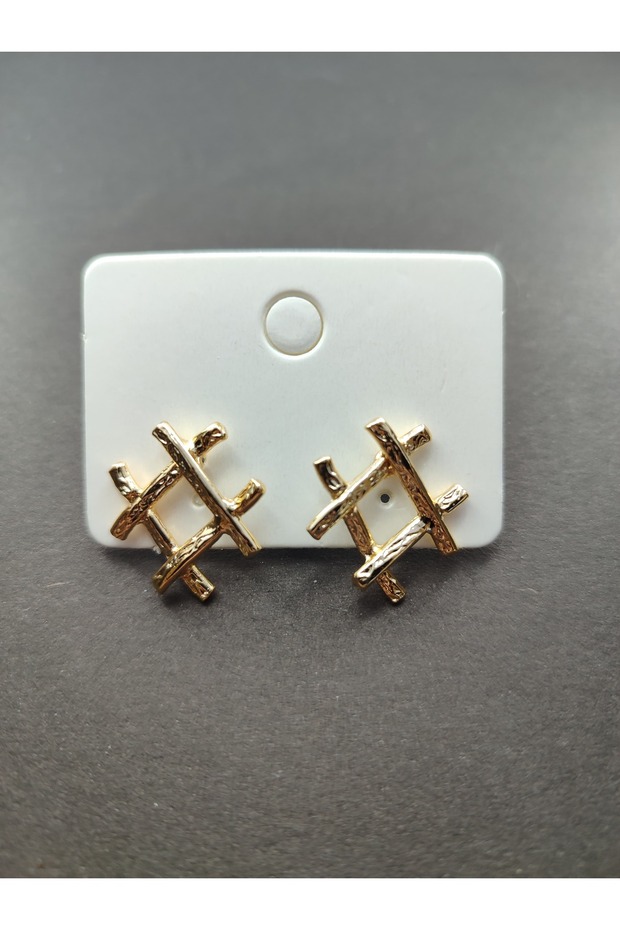 أقراط مربعة منقوشة - 3