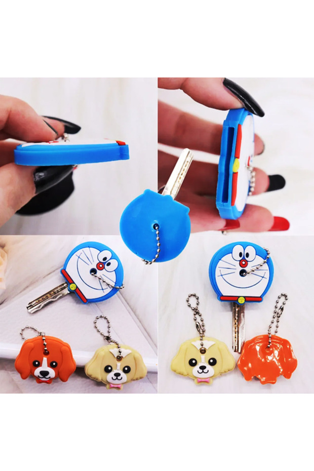 Key Case Silicone Key Container Themed Key Case Cartoon Key Protector Keychain - 2