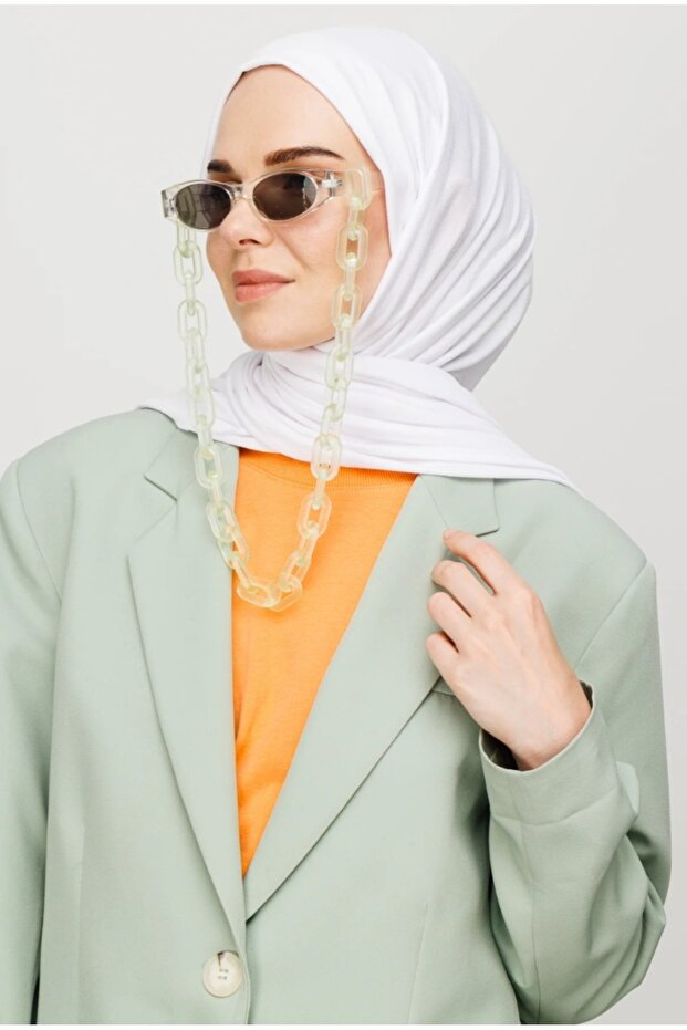 حجاب حجاب شال قطن ممشط أبيض