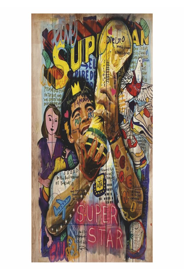 Diego Armando Maradona Argentina Footballer Home Decoration Painting Mini Retro Wood Poster