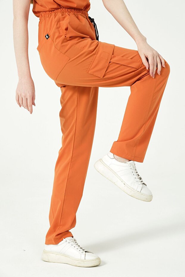 Salmon Lycra Cargo Pocket Doctor Nurse Uniform Single Bottom Unisex