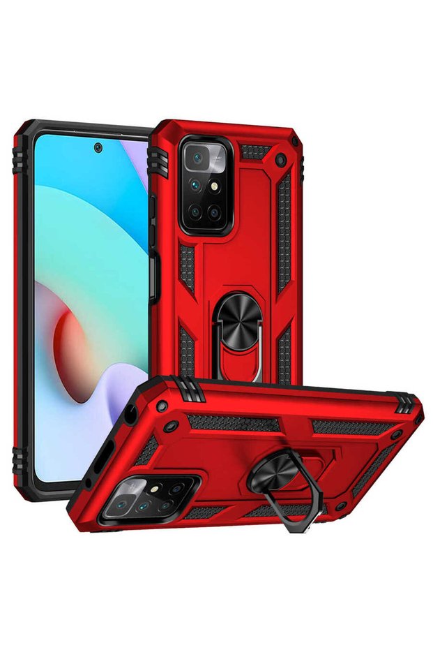 Xiaomi Redmi 10 Case Dual Layer Polycarbonate Protection and Magnetic Holder Stand Ring
