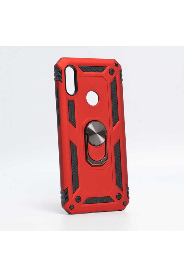 Case for Huawei Y6 Pro 2019 Dual Layer Polycarbonate Protection and Magnetic Holder Stand Ring