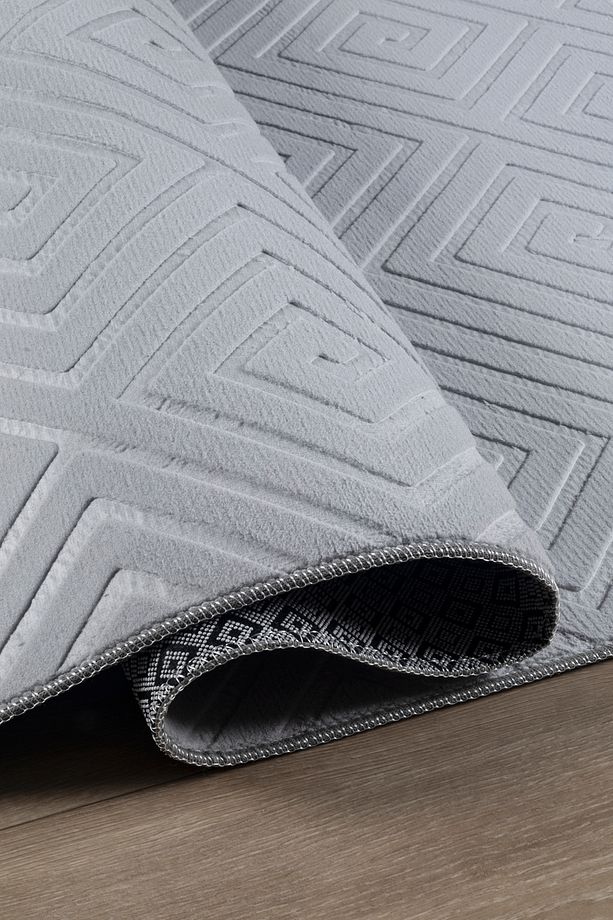 Hermes Mns Koleksiyonu Delux Halı Oturma Odası, Mutfak, Antre, Koridor Halısı Gri - 7