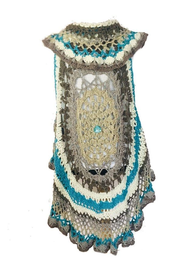El Örgüsü Boho Tasarım Galaxy Kışlık Kombin Yelek - 3
