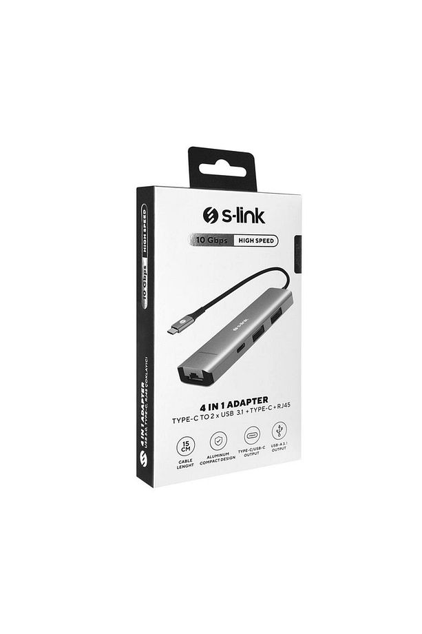 SWV-USBC032 Metal Type-C to 2*USB3.0 + 1*USB-C 10/100/1000Mbps Gigabit RJ45 Adatör - 4