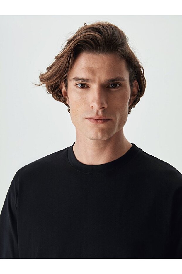 Oversıze Siyah T-shırt - 4