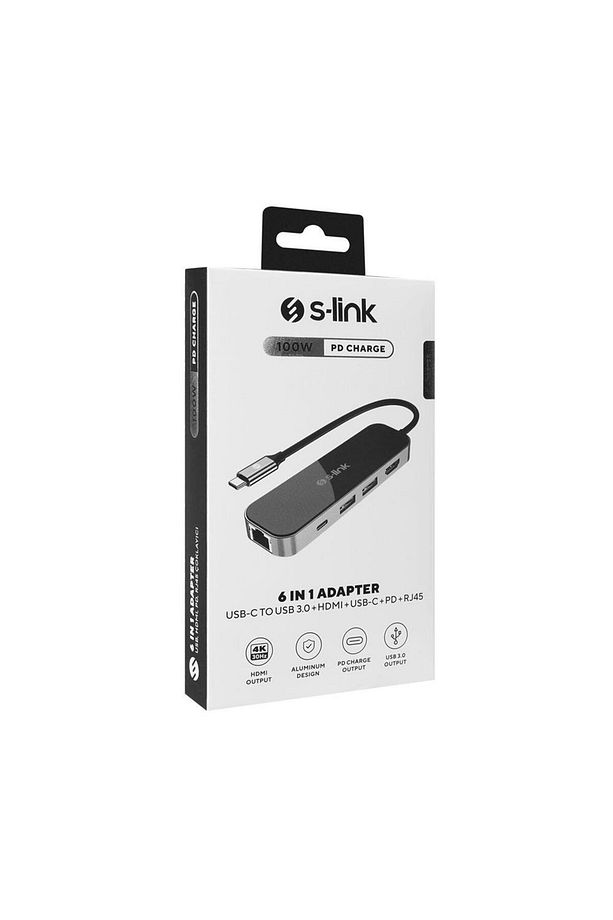 SWV-USBC031 HDMI 4K Metal Type-C to 3*USB3.0 6 in 1, 1xPD Şarj, 1xUSB-C Adaptör - 4