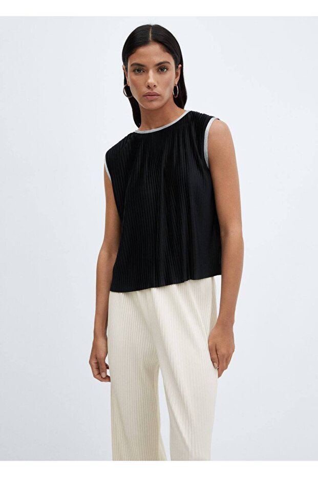 Pantaloni largi plisați - 7