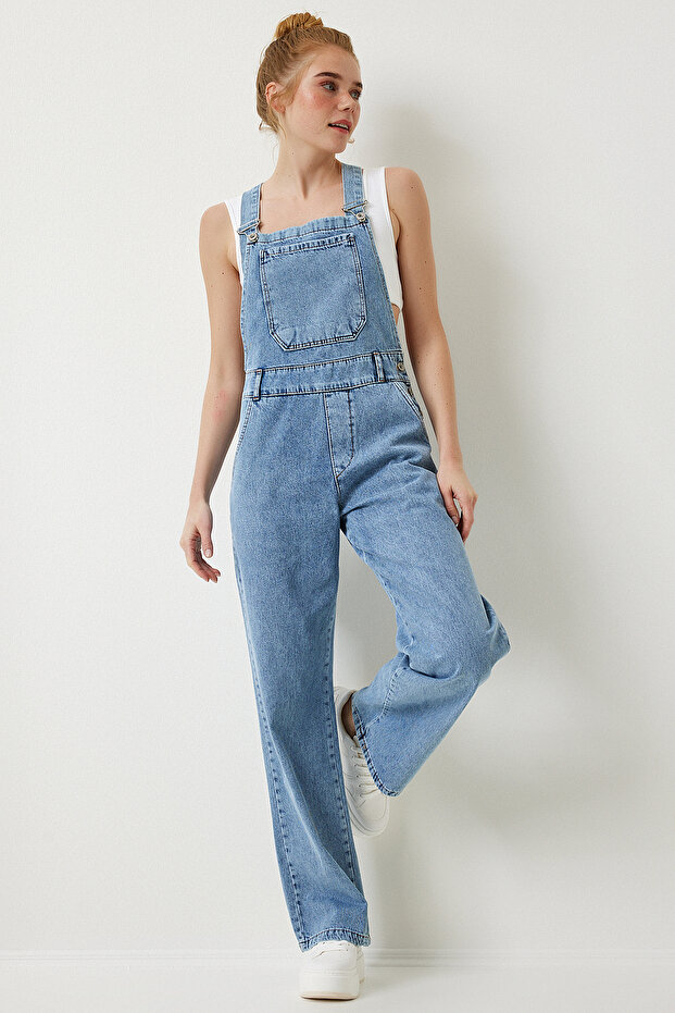 Strappy Denim Gardener Overalls Light Blue Lrv0006
