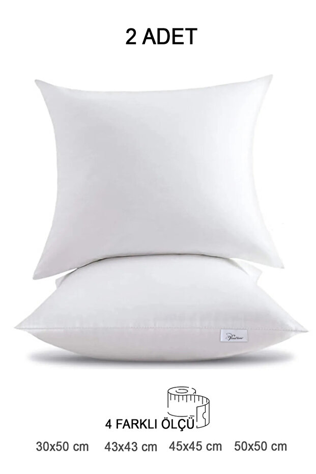 Vionel Home 2 Adet Premium Kare Kırlent Iç Yastık 1.kalite Sünger kırpıntı Dolgulu m&ro 45x45,43x43,30x50,50x50