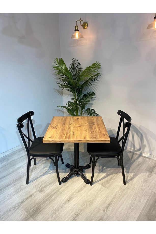Cafe Masa Sandalye Takımı 70x70 Mdf Masa Thonet Sandalye 1 Masa 2 Sandalye - 1