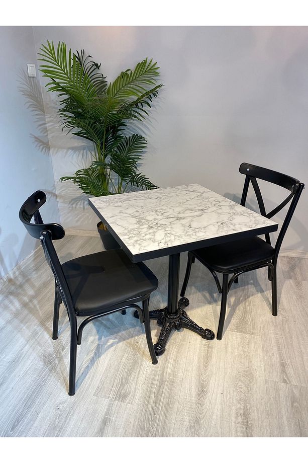 Cafe Masa Sandalye Takımı 70x70 Mdf Masa Thonet Sandalye 1 Masa 2 Sandalye - 4