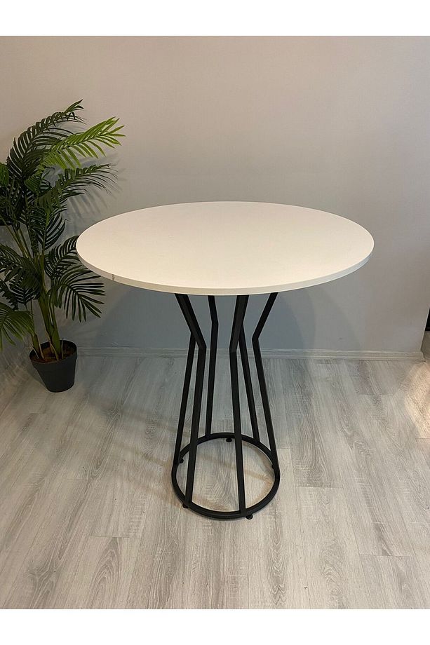 Bistro Masası Bar Masası Yemek Masası Mdf 90 Çap 1 Masa 2-4 Kişilik - 2