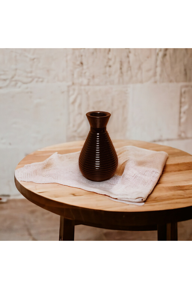 Mini Siyah Cam Vazo - 3