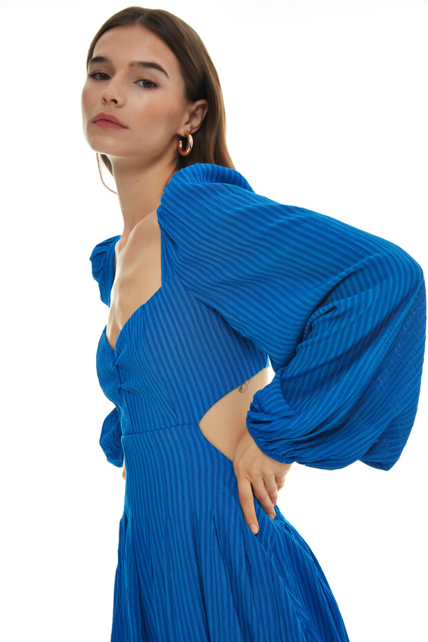 Sırt Dekolteli Elbise Sax - 4