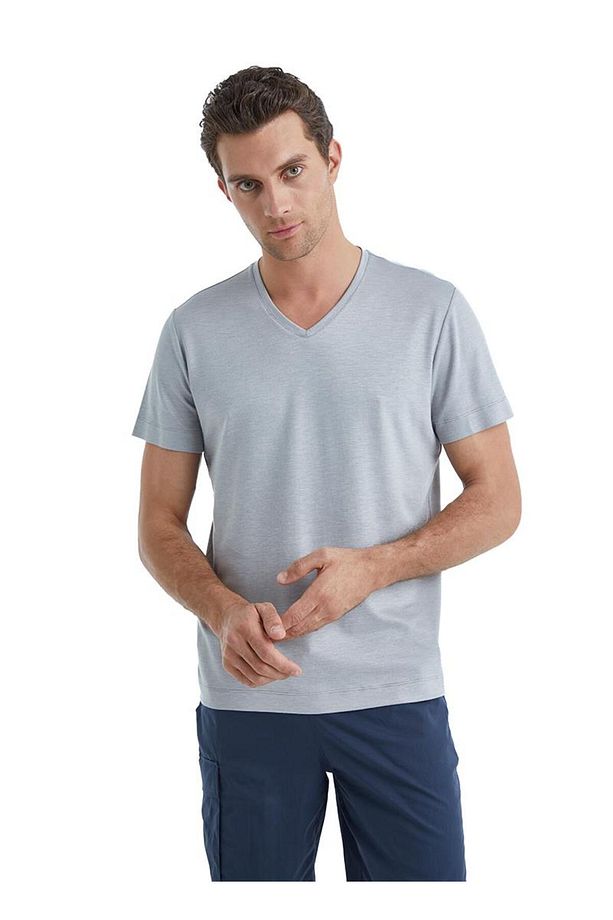 Erkek Kısa Kol Şortlu Gri Pijama Takımı C8T0N5O04- - 2