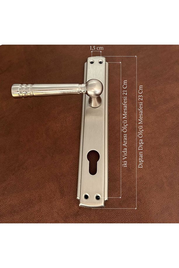 Osmanlı Topkapı Handles Saten Aynalı Yale Çelik Kapı Kolu Sol Basar Tek Taraf - 2