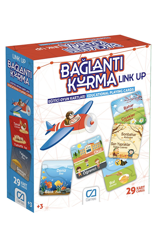 Link Building 29 Cards Turkish and English Supported Educational Children's Game Cards