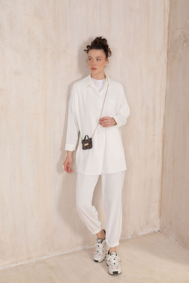 EKRU Dubai Crepe Shirt Suit 32-6133