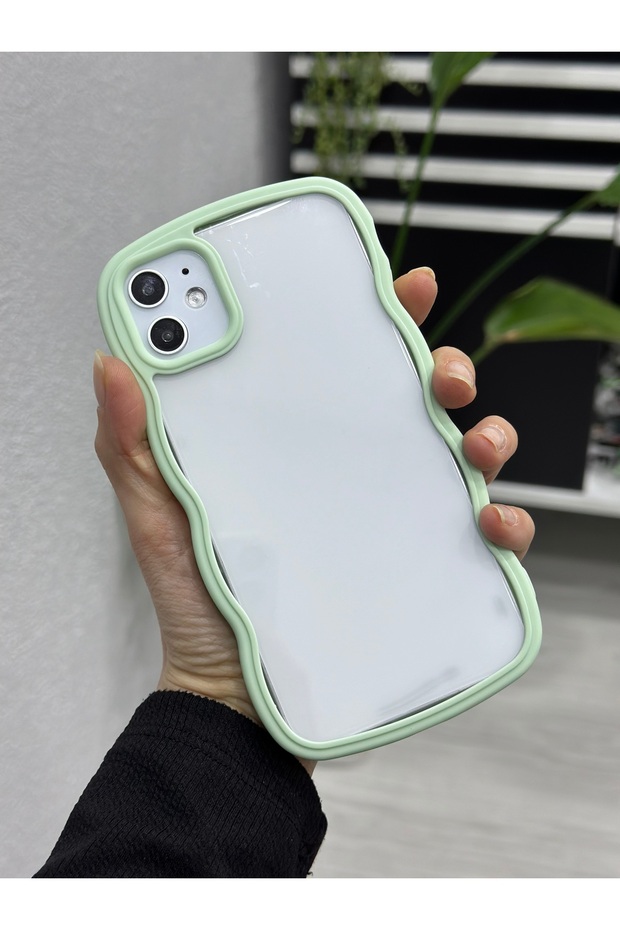 Apple Iphone 11 Compatible Edge Colorful Ripple Anti Impact Transparent Silicone Case